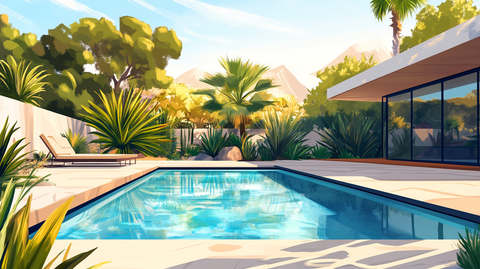 Summer pool illustration