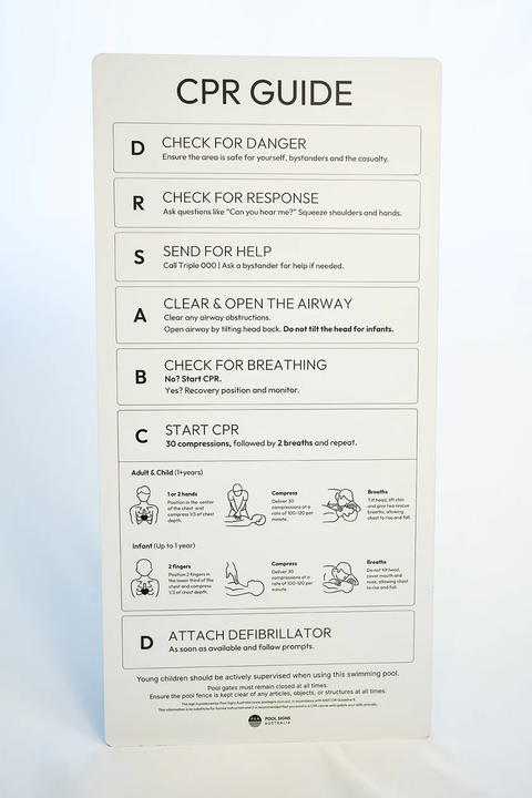 Ice White CPR Pool Sign