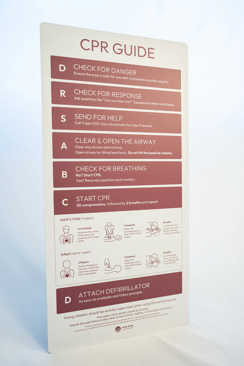 Earth Red Pool Rules Sign