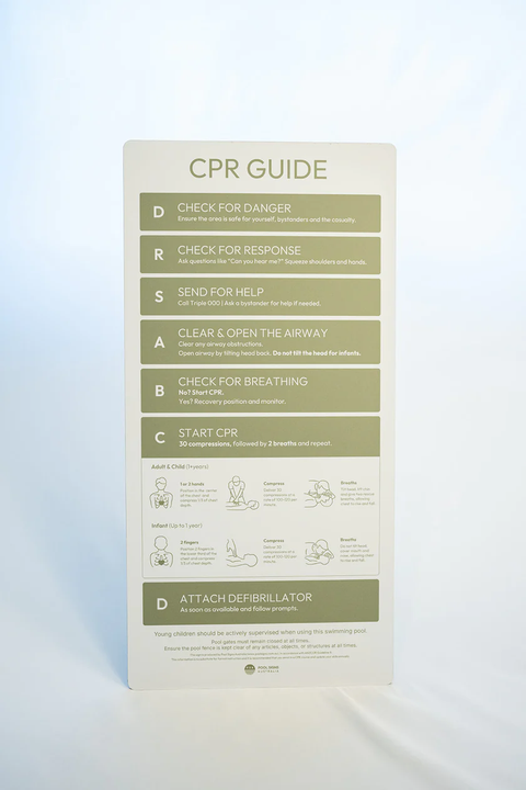 Moss Green CPR Pool Sign