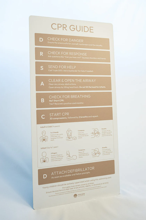 Dune Gold CPR Pool Sign