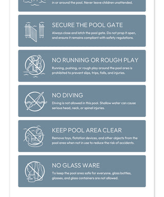 Community Pool Sign Stone Blue Pool Rules Sign – Pool Signs Australia