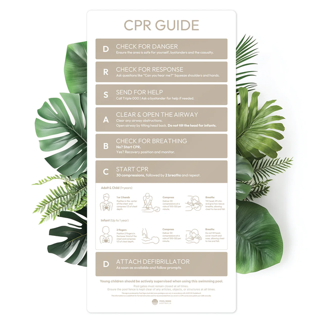 Dune Gold CPR Pool Sign – Pool Signs Australia