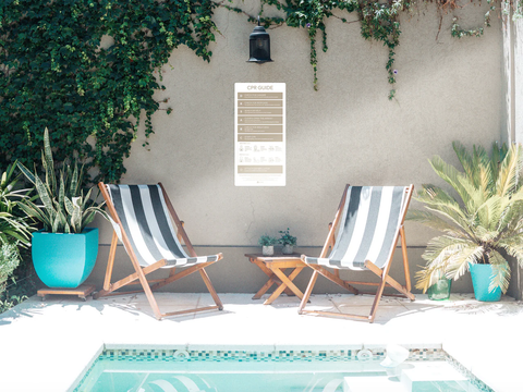 Dune Gold CPR Pool Sign