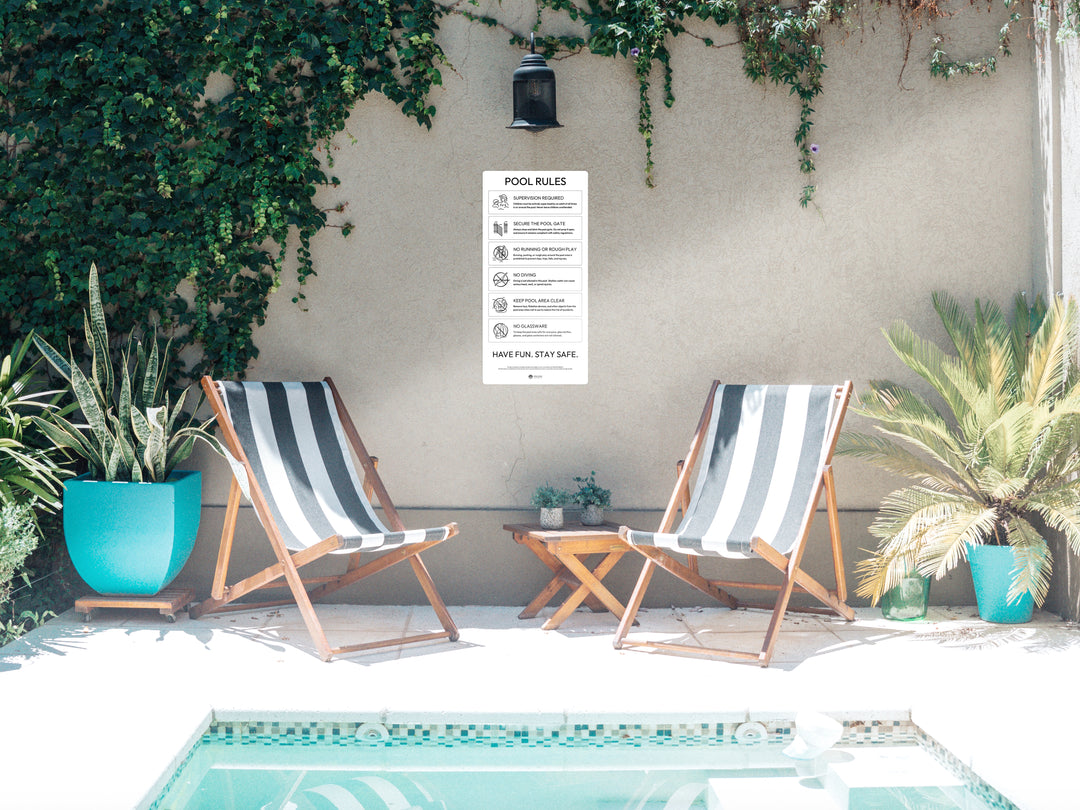 Ice White Pool Rules Sign – Pool Signs Australia