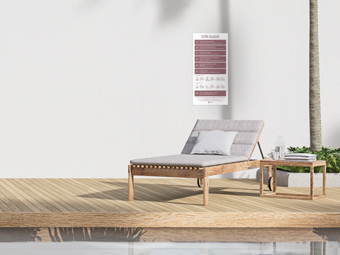 Earth Red Pool Rules Sign