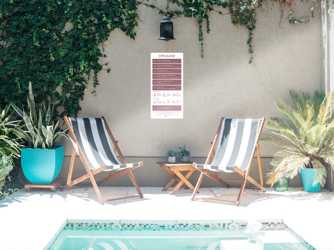 Earth Red Pool Rules Sign