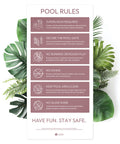 Earth Red Pool Rules Sign, view 3