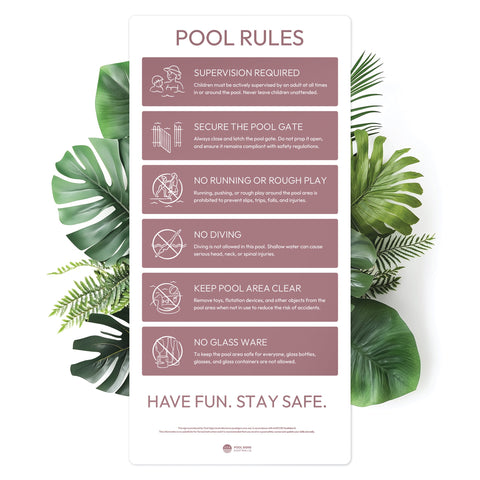 Earth Red Pool Rules Sign, view 3