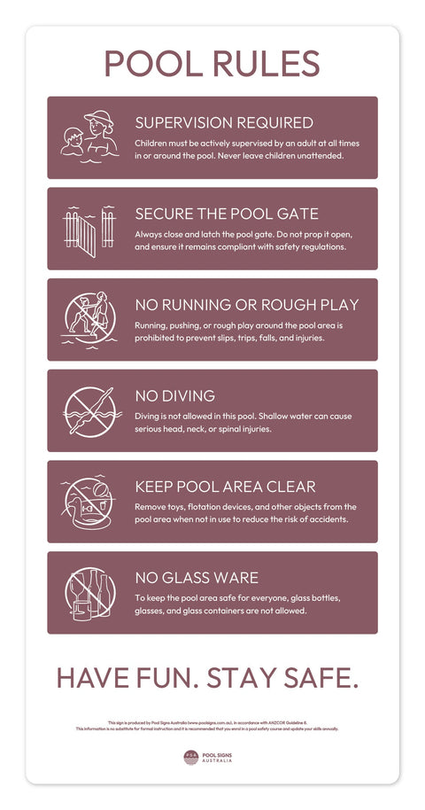 Earth Red Pool Rules Sign, view 2