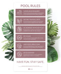 Earth Red Pool Rules Sign